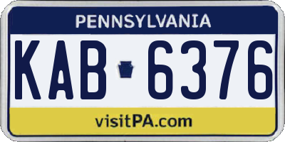 PA license plate KAB6376