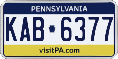 PA license plate KAB6377