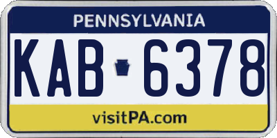 PA license plate KAB6378