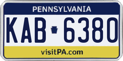PA license plate KAB6380