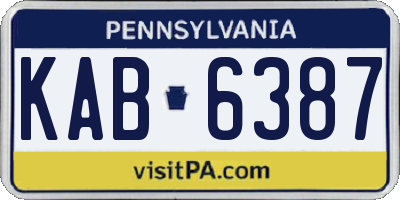 PA license plate KAB6387