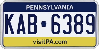 PA license plate KAB6389