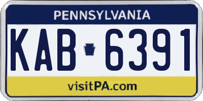 PA license plate KAB6391