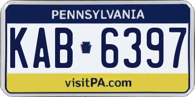 PA license plate KAB6397