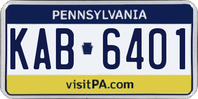 PA license plate KAB6401