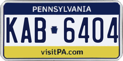PA license plate KAB6404