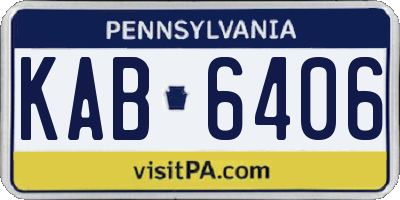 PA license plate KAB6406