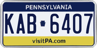 PA license plate KAB6407