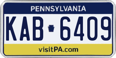 PA license plate KAB6409
