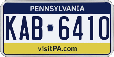 PA license plate KAB6410