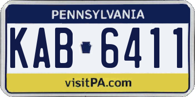 PA license plate KAB6411