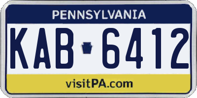 PA license plate KAB6412