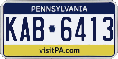 PA license plate KAB6413