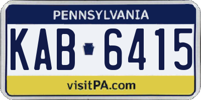 PA license plate KAB6415