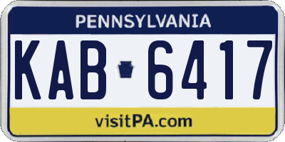 PA license plate KAB6417