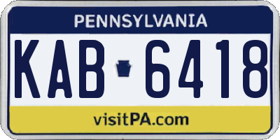 PA license plate KAB6418