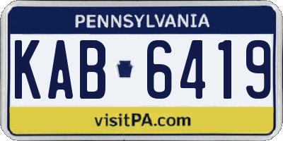 PA license plate KAB6419
