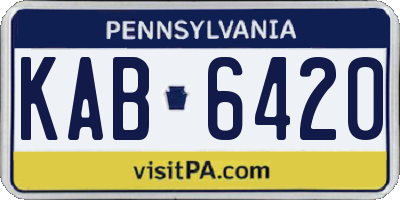PA license plate KAB6420