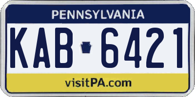 PA license plate KAB6421