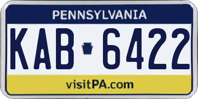 PA license plate KAB6422