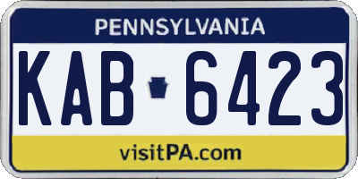 PA license plate KAB6423