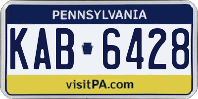 PA license plate KAB6428