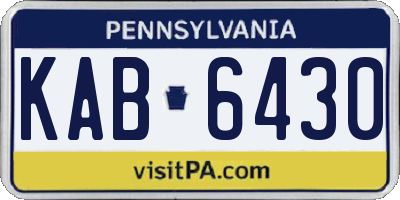 PA license plate KAB6430