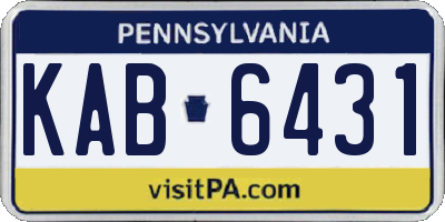 PA license plate KAB6431
