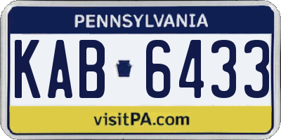PA license plate KAB6433
