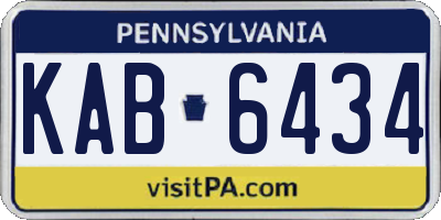 PA license plate KAB6434