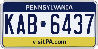 PA license plate KAB6437