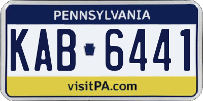 PA license plate KAB6441