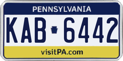 PA license plate KAB6442