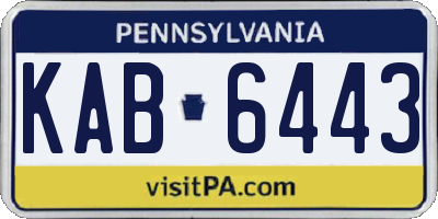 PA license plate KAB6443