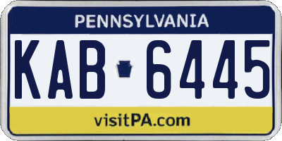 PA license plate KAB6445