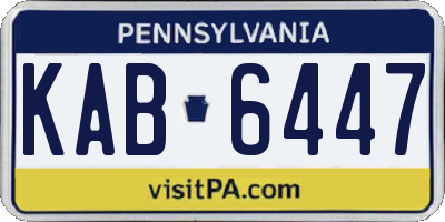 PA license plate KAB6447