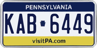 PA license plate KAB6449
