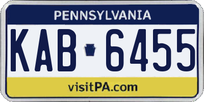 PA license plate KAB6455