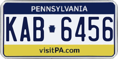 PA license plate KAB6456