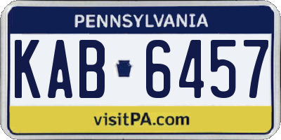 PA license plate KAB6457
