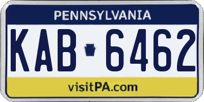 PA license plate KAB6462