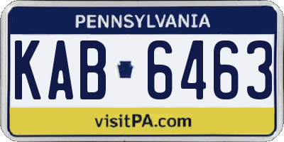 PA license plate KAB6463