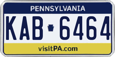 PA license plate KAB6464