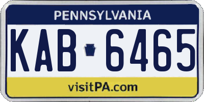 PA license plate KAB6465