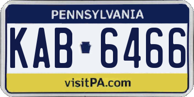 PA license plate KAB6466