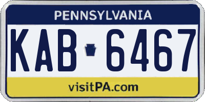 PA license plate KAB6467