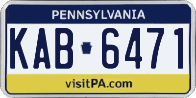 PA license plate KAB6471