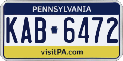 PA license plate KAB6472