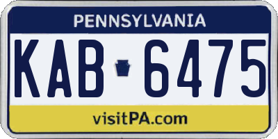 PA license plate KAB6475