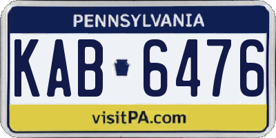 PA license plate KAB6476
